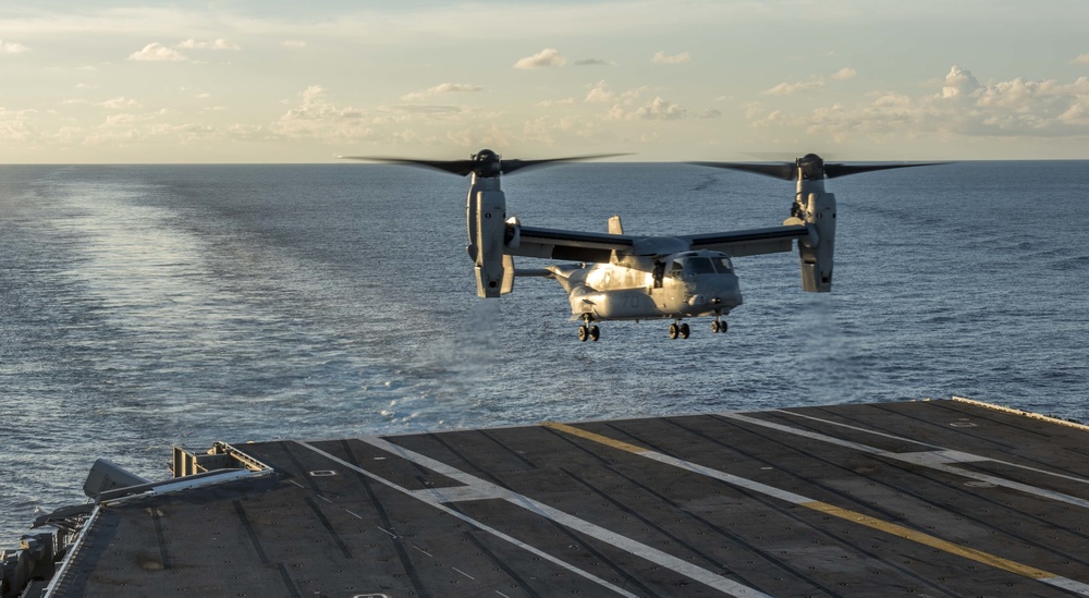 MV-22 Osprey Lands Aboard CVN 77