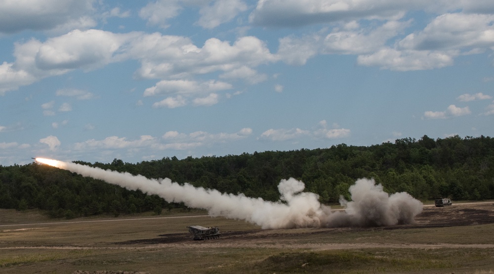 Firing Multiple Launch Rocket System Camp Grayling, Mich.