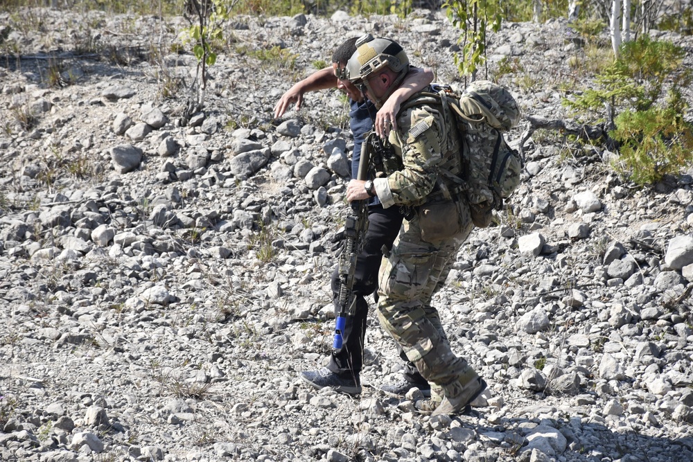 Air Force pararescue specialists train at mass casualty exercise during Northern Strike 18