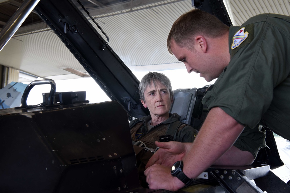 SECAF visits Eielson Airmen, flies with Aggressors