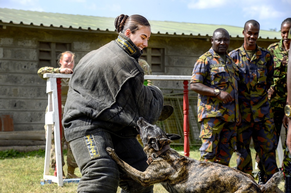 CJTF-HOA shares Canine experience, knowledge with Kenya Defense Force