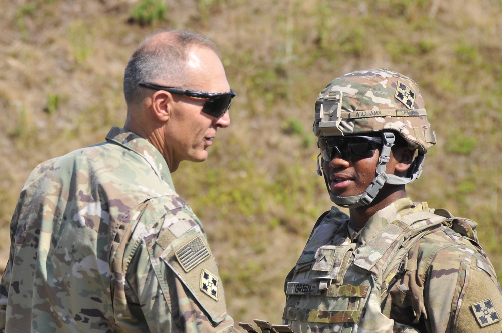 The 4th Infantry Division Commanding General Visits Soldiers