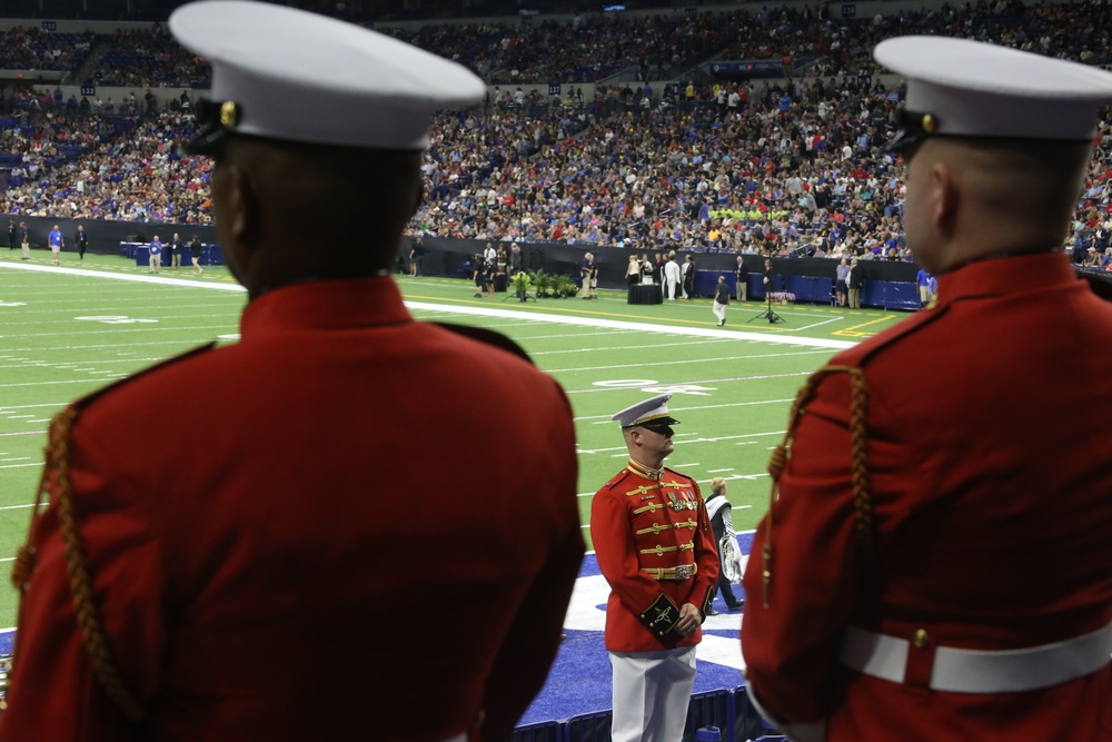 &quot;The Commandnts Own,&quot; U.S. Marine Drum &amp; Bugle Corps performs at the DCI Finals