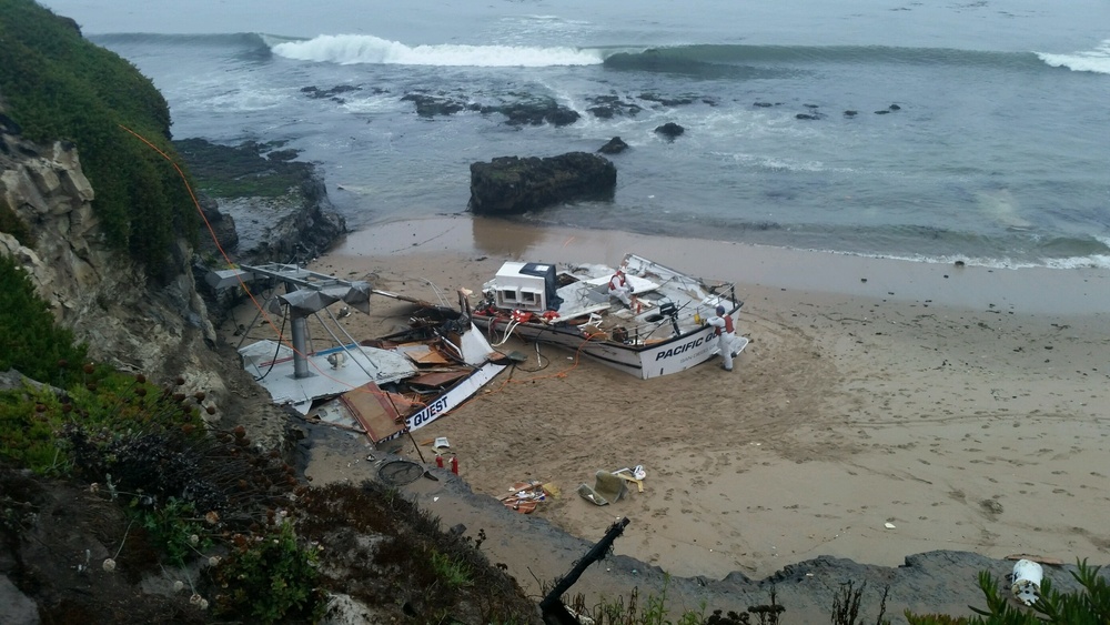 Coast Guard, partner agencies respond to grounded commercial fishing vessel near Santa Cruz