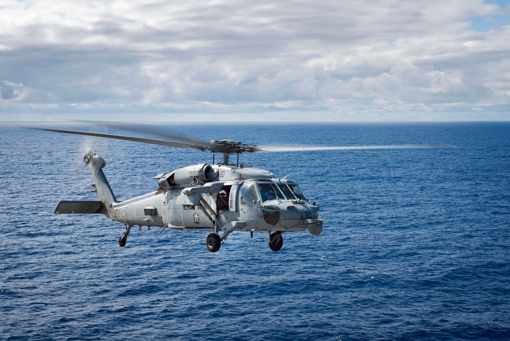 HSC-21's "Blackjacks" conduct vertical replenishment training aboard USS Bonhomme Richard (LHD 6)