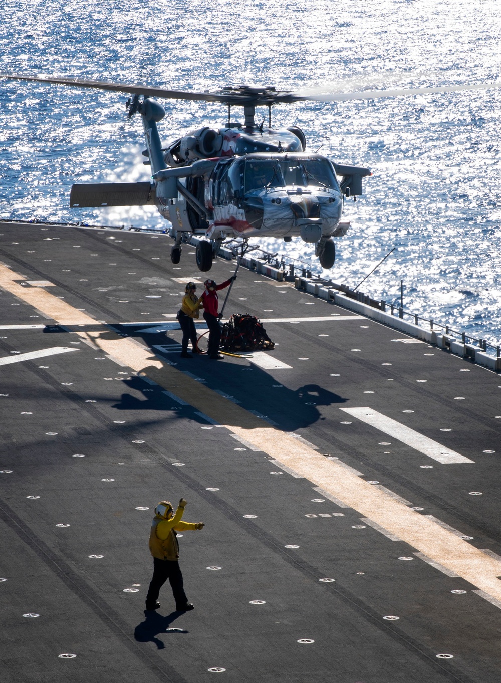 HSC-21's "Blackjacks" conduct vertical replenishment training aboard USS Bonhomme Richard (LHD 6)