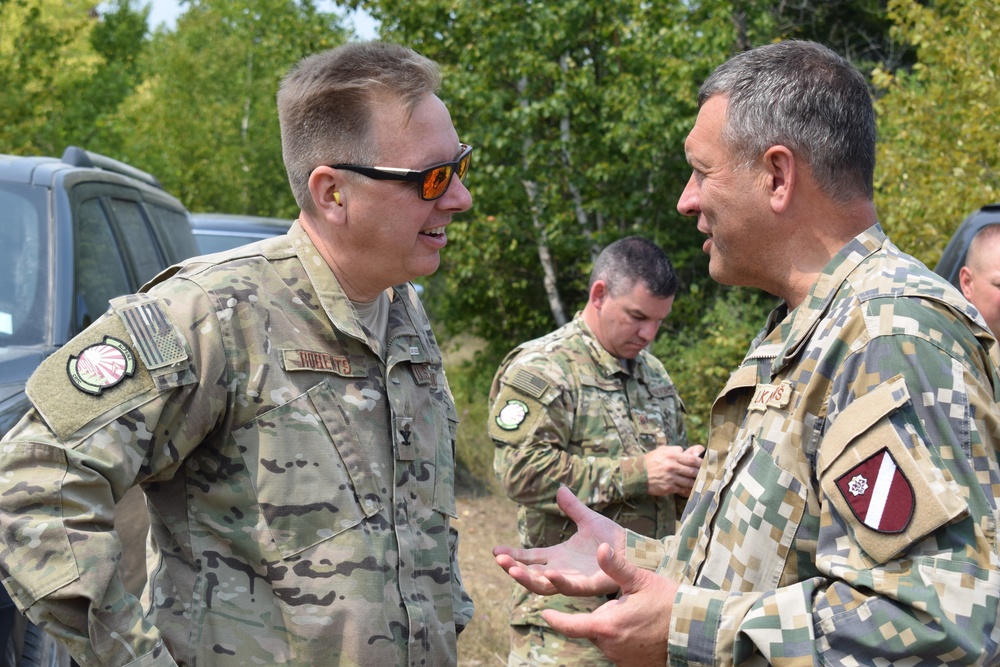 Latvian Chief of Defense visits Rogers City quarry during Northern Strike 18