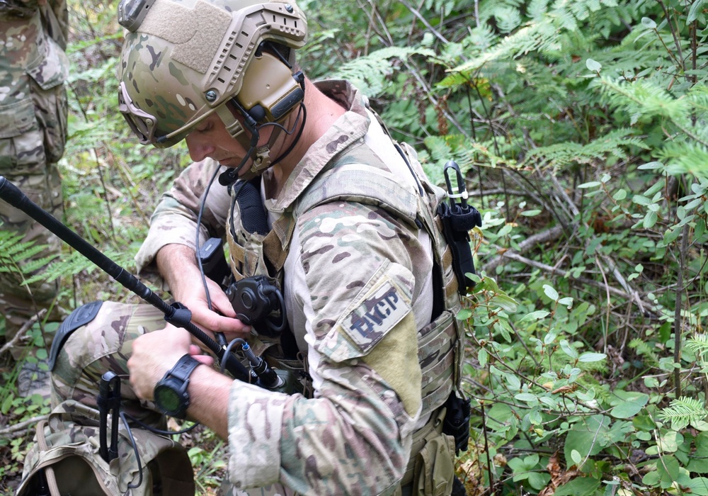 Infantry soldiers "invade" the forest at exercise Northern Strike 18