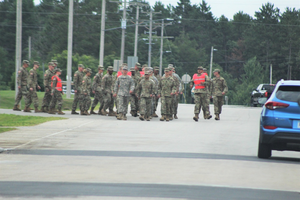 NCO Academy students march at Fort McCoy