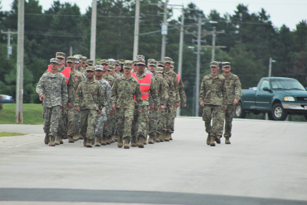 NCO Academy students march at Fort McCoy