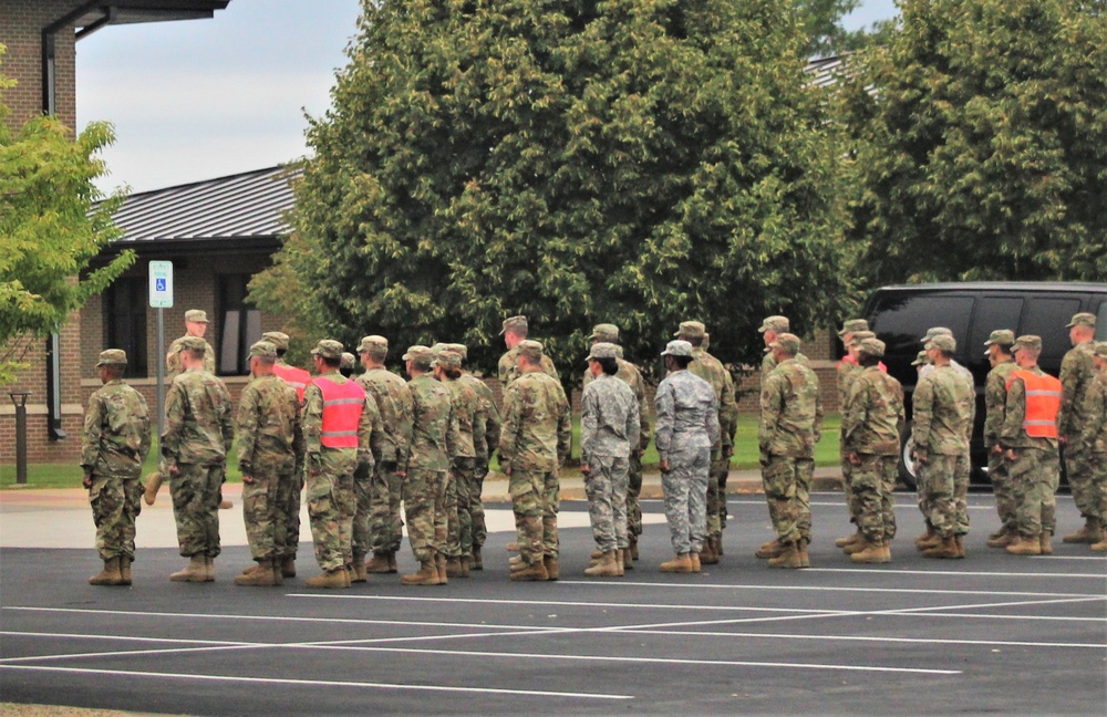 NCO Academy students march at Fort McCoy