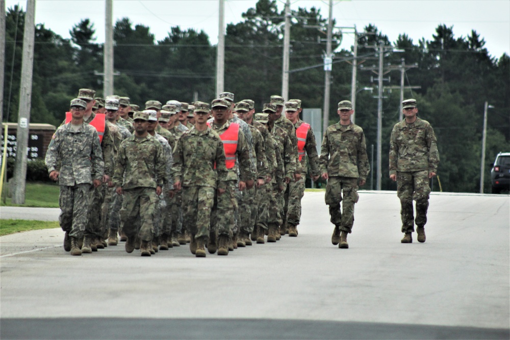 NCO Academy students march at Fort McCoy