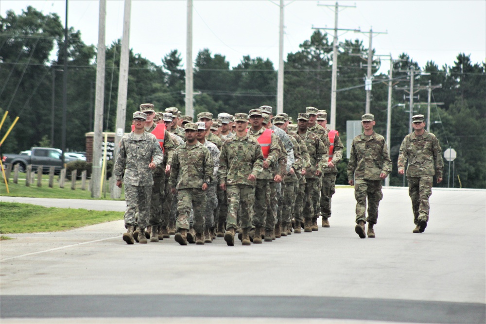 NCO Academy students march at Fort McCoy