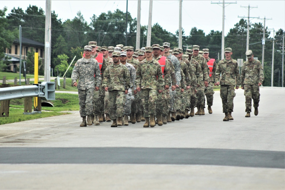 NCO Academy students march at Fort McCoy