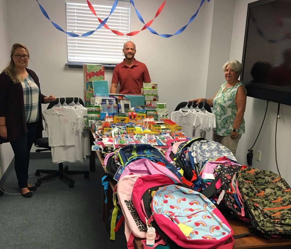 Navy Team Drive Supplies Back to School [Image 1 of 3]
