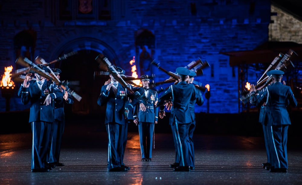 USAF Honor Guard performs in Scotland