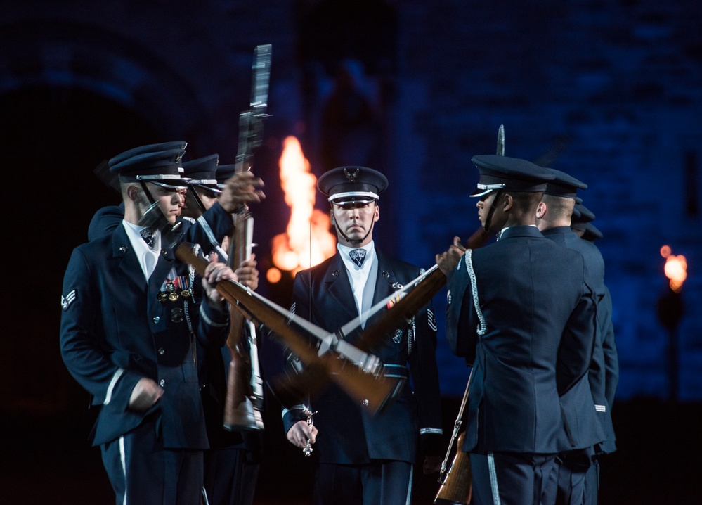 USAF Honor Guard performs in Scotland