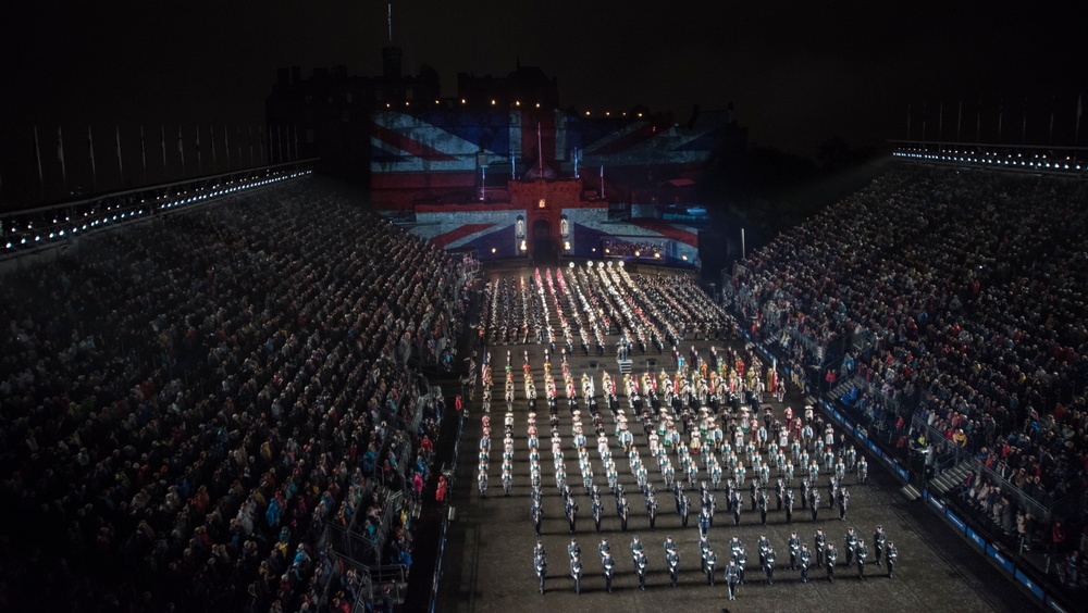 USAF Honor Guard performs in Scotland