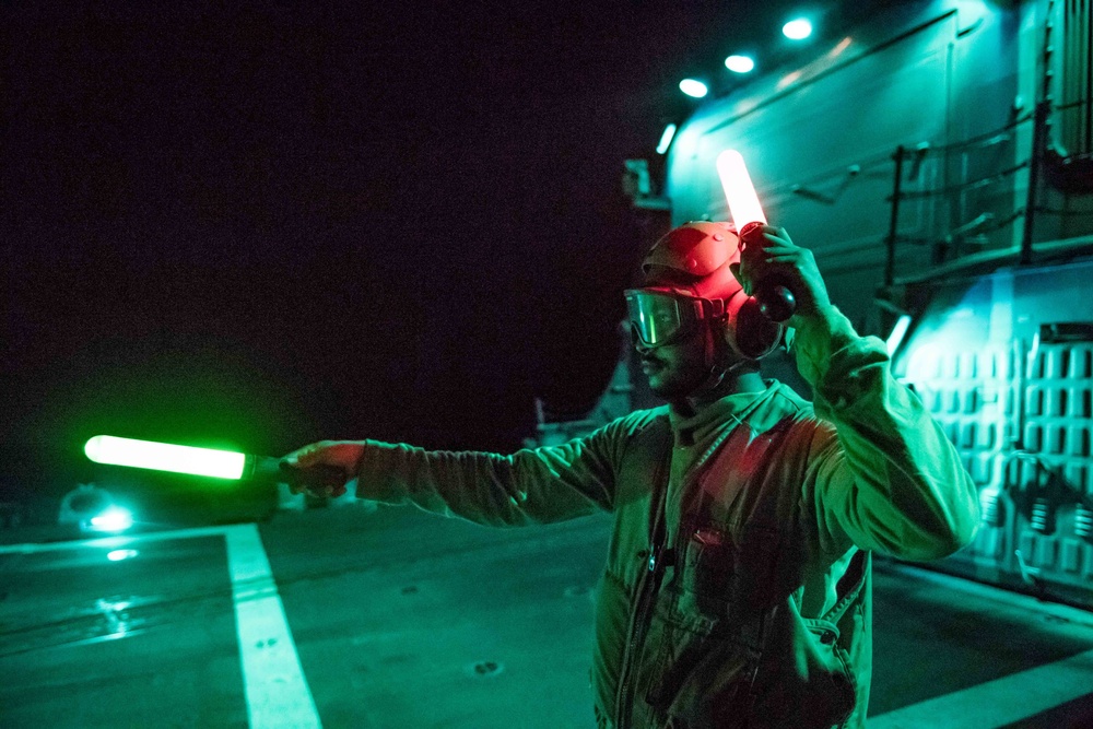 USS Jason Dunham Night Helo Ops