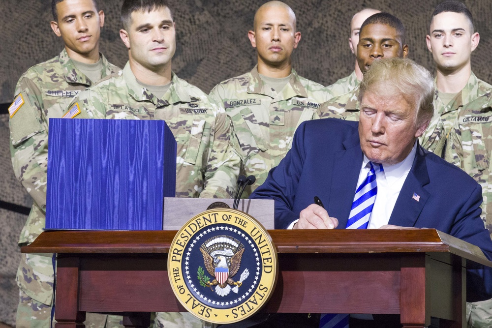 President Trump visits 10th Mountain Division (LI) to sign NDAA