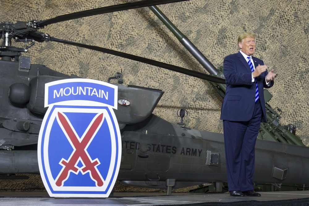 President Trump visits 10th Mountain Division (LI) to sign NDAA