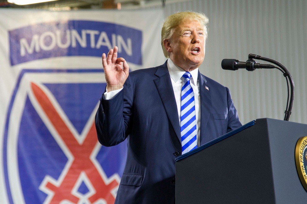 President Trump visits 10th Mountain Division (LI) to sign NDAA