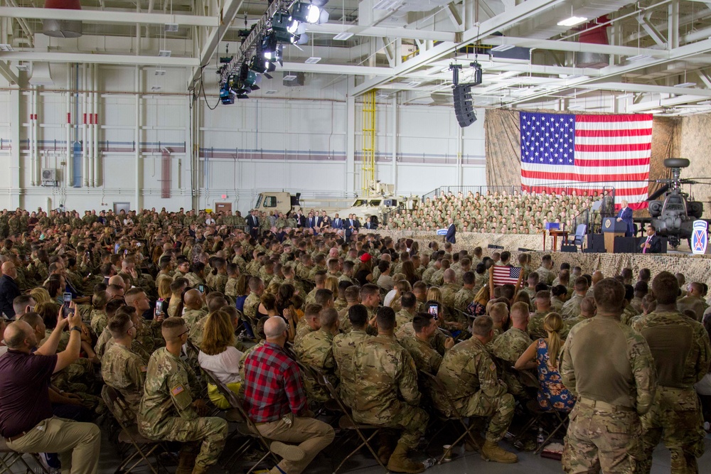 President Trump visits 10th Mountain Division (LI) to sign NDAA