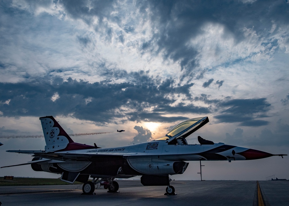 U.S. Air Force Thunderbirds perform for warriors of the north