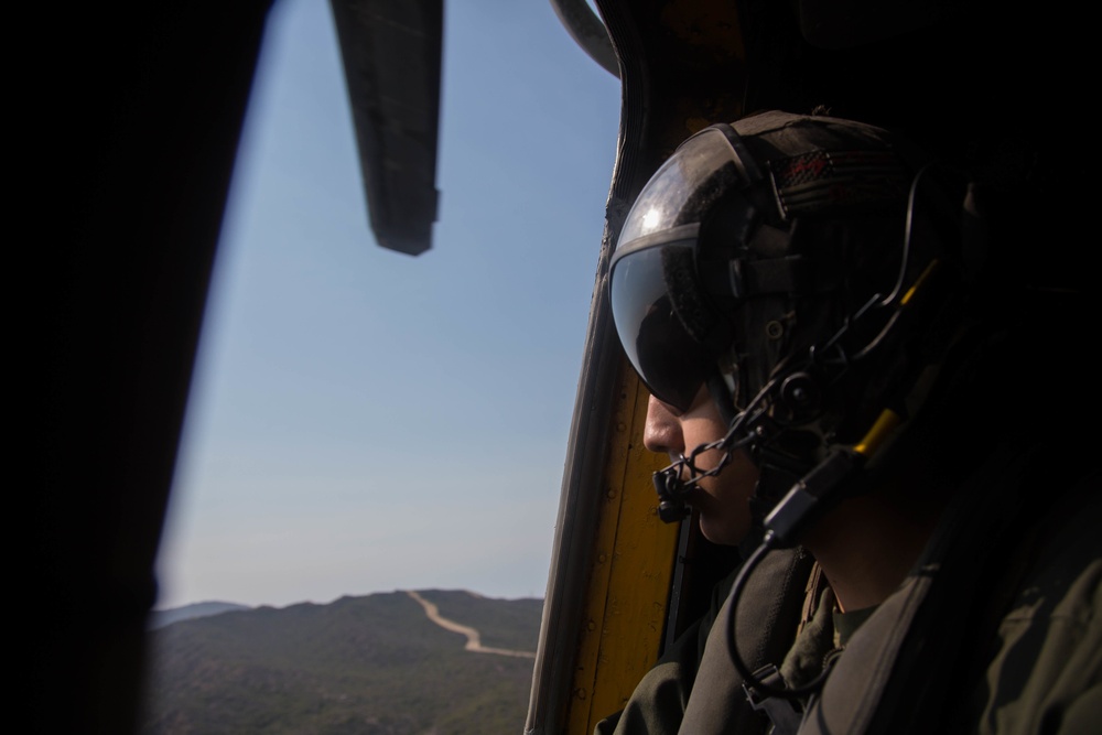EOTG Marines fast-rope from "Warhorse" Super Stallion