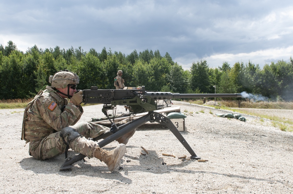 Soldier firing M2 Machine Gun