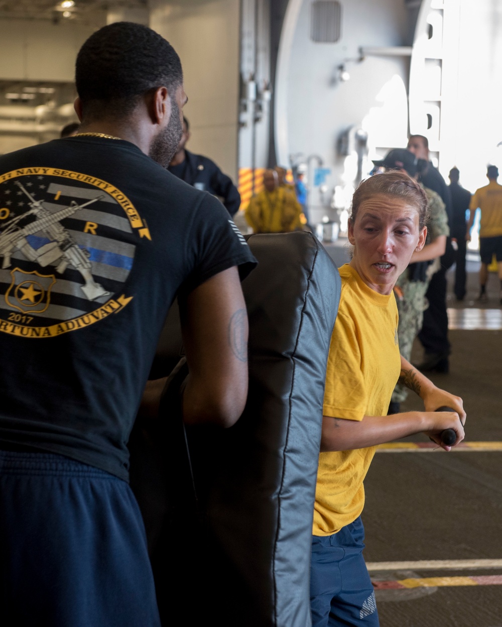 GHWB Security Reaction Force Sailors Complete OC Spray Training