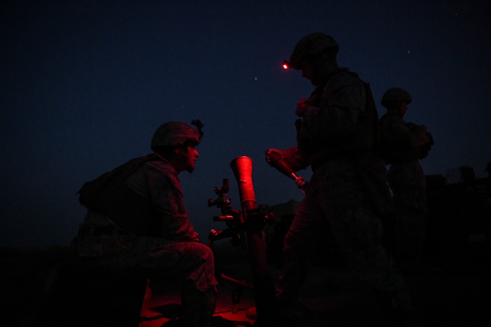 U.S. Marines Conduct Mortar Training
