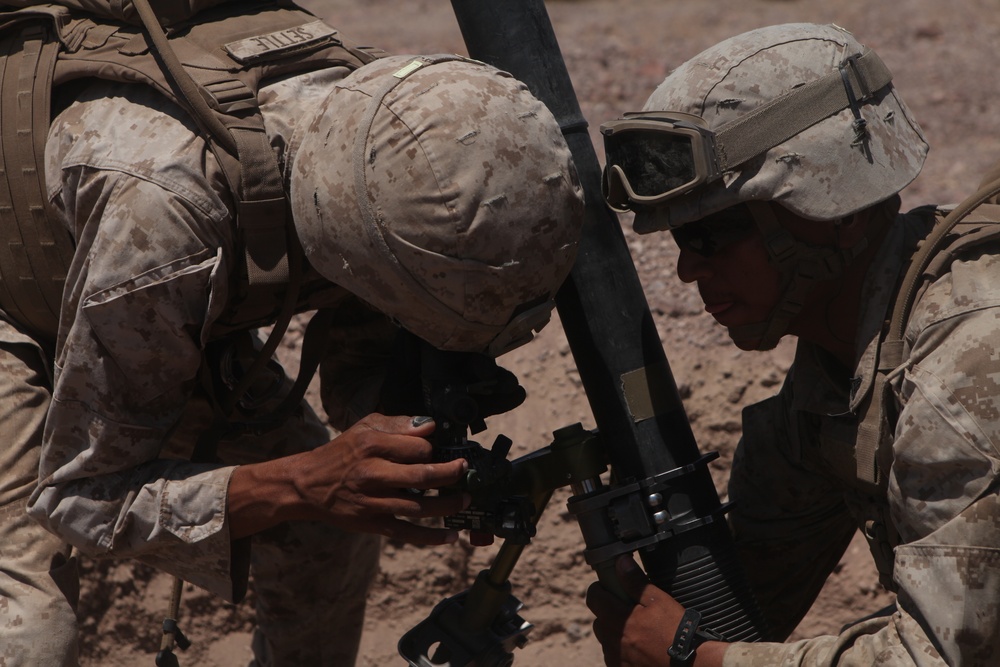 3/6 Marines conduct mortar range at ITX 5-18