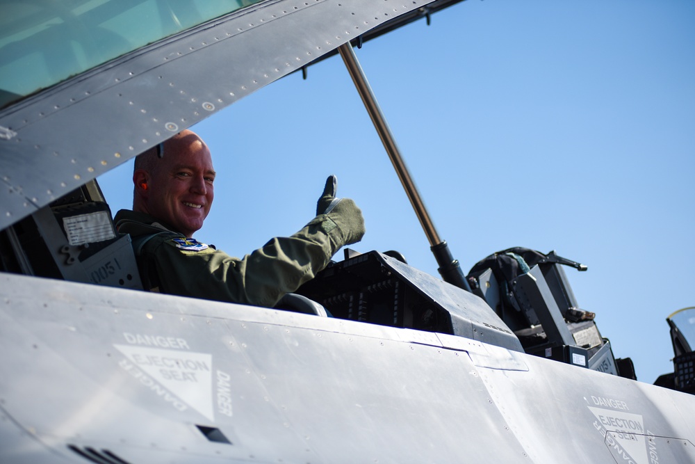 460th Space Wing commander joins 140th Wing in flight