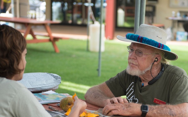 Volunteer Buck Joiner "here to help" at Kihei military health clinic