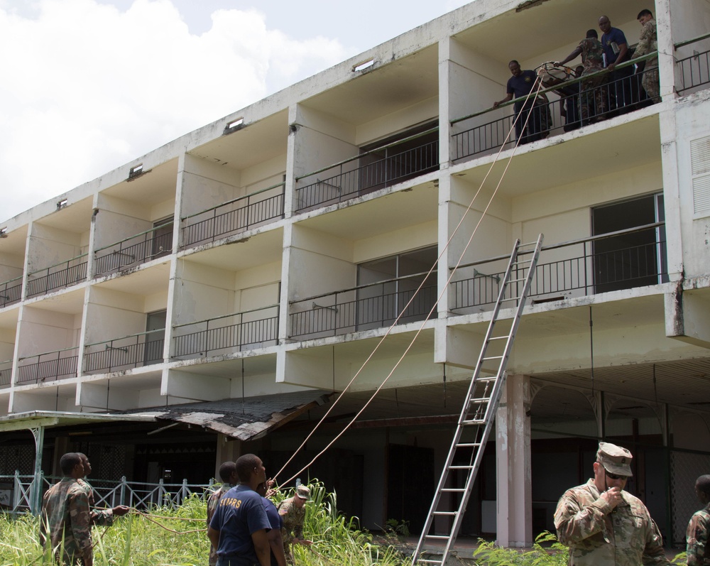 CERFP conducts SAR simulations with the St. Kitts and Nevis Fire Rescue Services