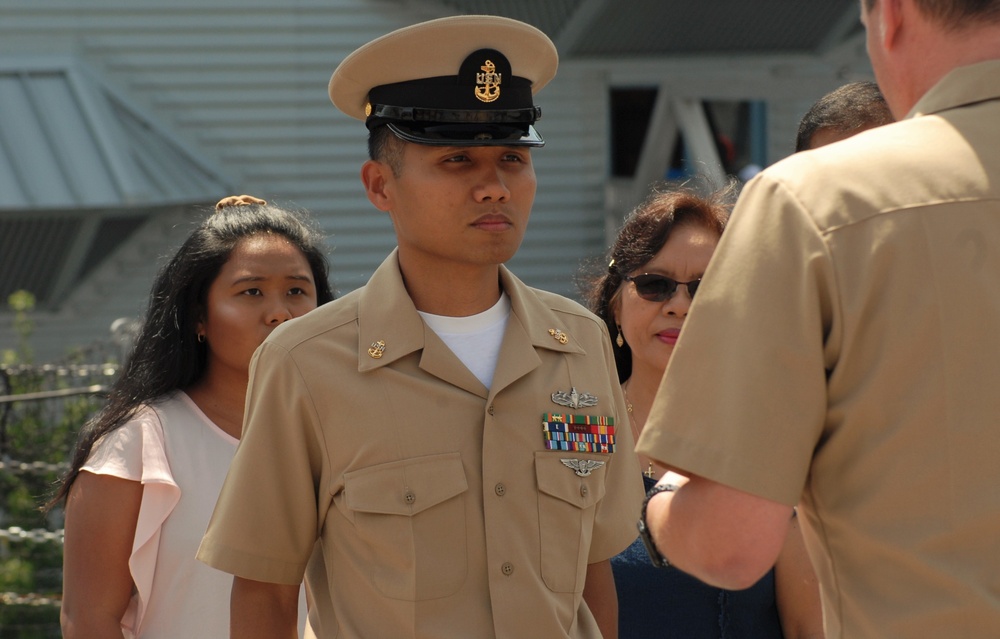 Re-enlistment aboard the USS Wisconsin (BB-64)