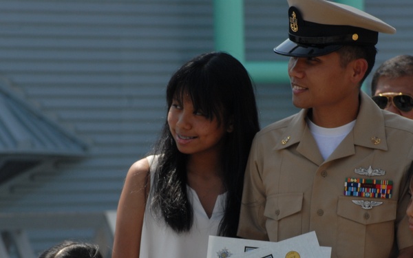Re-enlistment aboard the USS Wisconsin (BB-64)