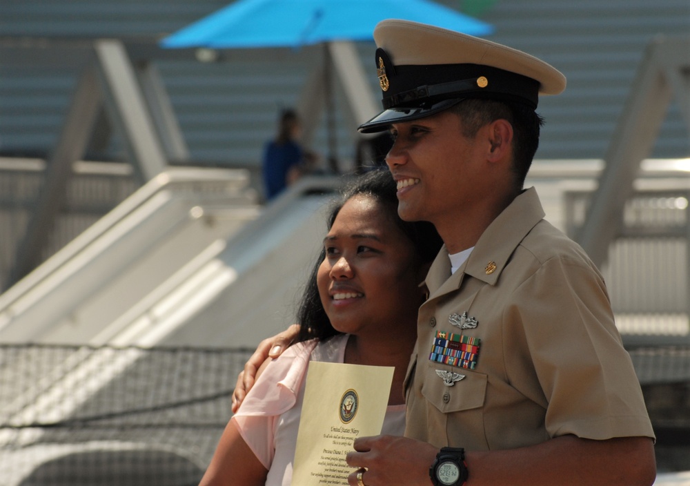 Re-enlistment aboard the USS Wisconsin (BB-64)