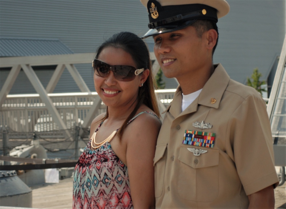 Re-enlistment aboard the USS Wisconsin (BB-64)