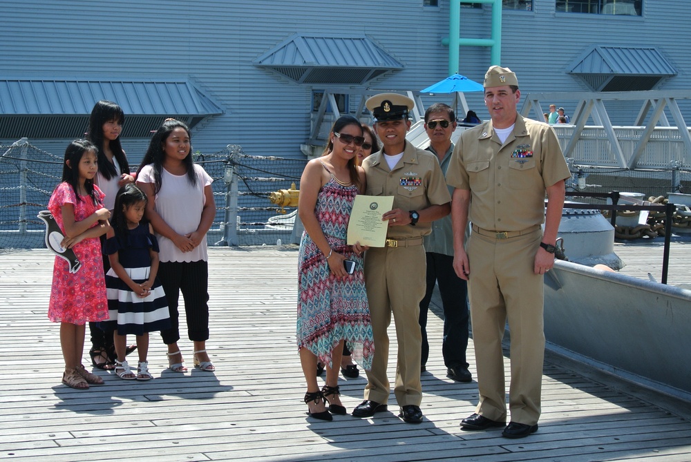 Re-enlistment aboard the USS Wisconsin (BB-64)