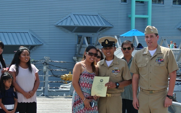 Re-enlistment aboard the USS Wisconsin (BB-64)