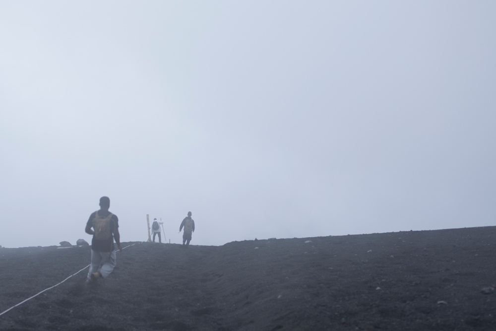 US Marines climb Mount Fuji