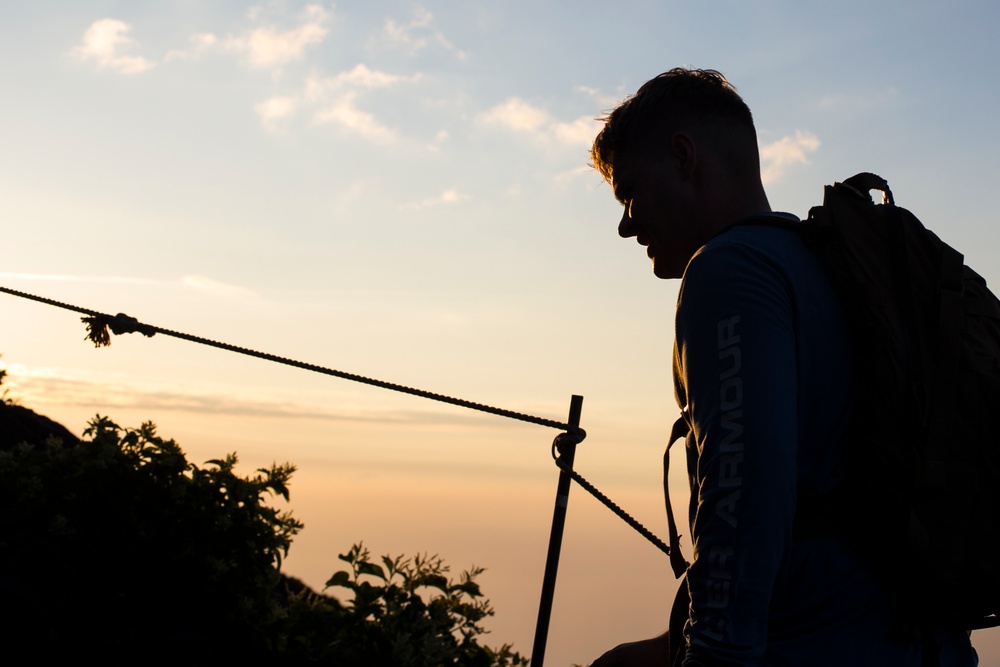 US Marines climb Mount Fuji