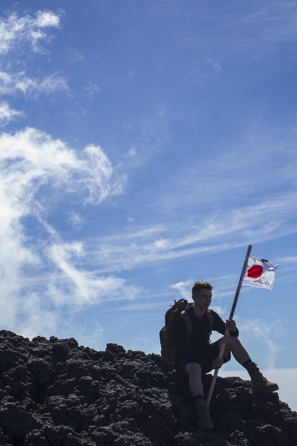 US Marines climb Mount Fuji