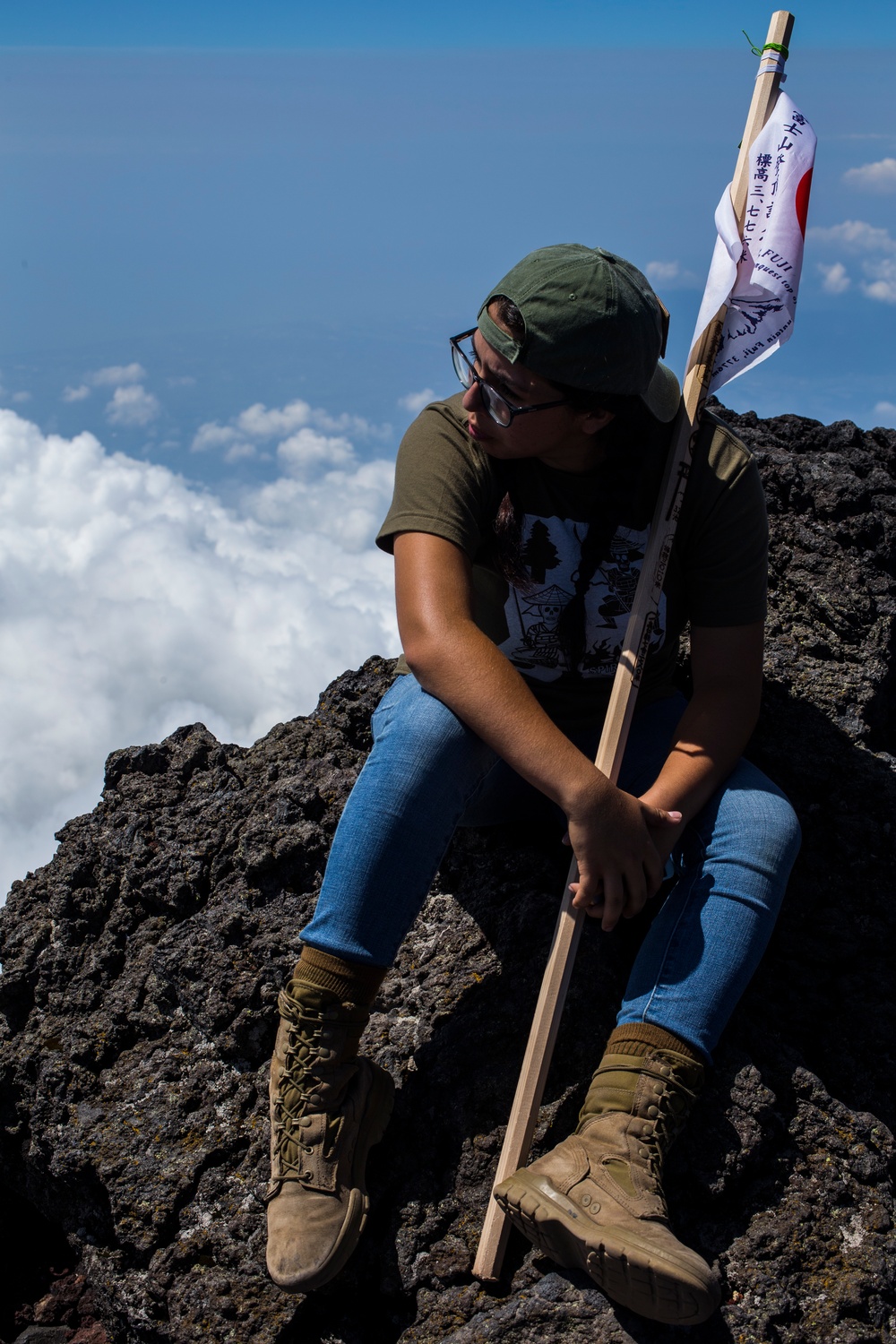 US Marines climb Mount Fuji