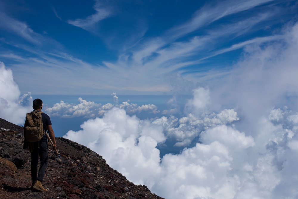 US Marines climb Mount Fuji