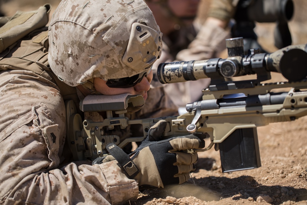 Scout Sniper platoon Marines take part in known distance range