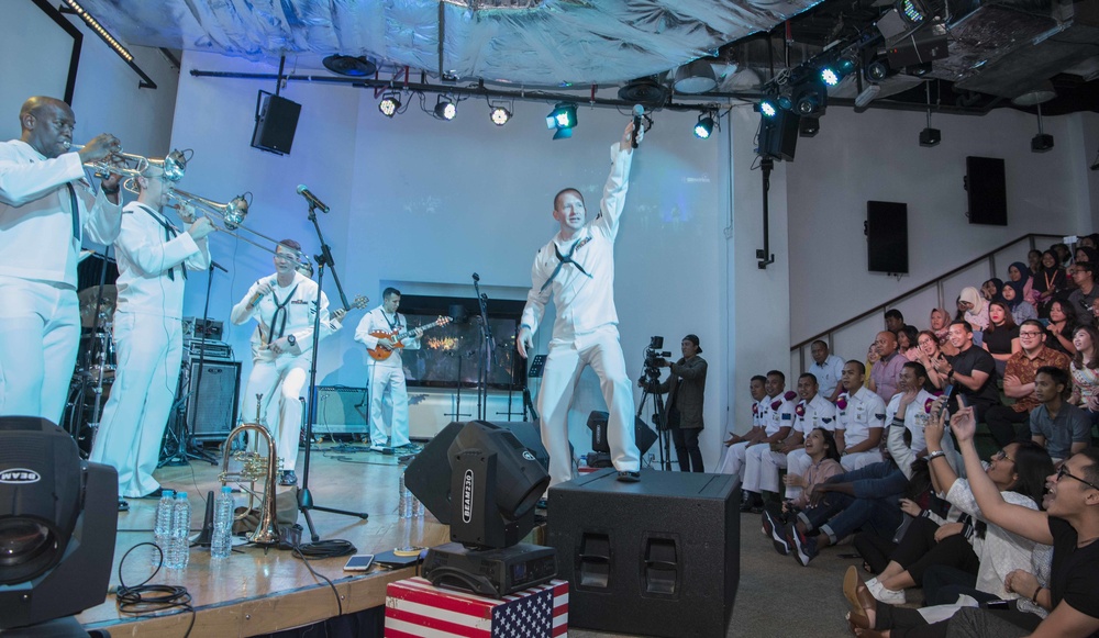 U.S. Navy 7th Fleet Band, Far East Edition, performs at @Amerika in Pacific Place Mall in Jakarta, Indonesia