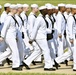 Recruits march to their graduation ceremony